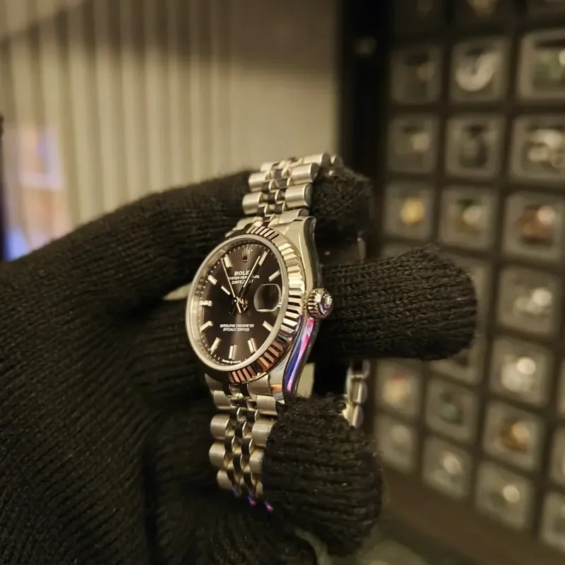 Thumb Datejust 31 Stainless Steel Fluted / Jubilee / Grey