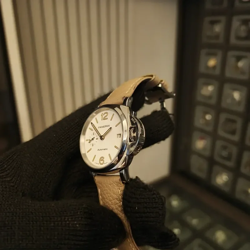 Thumb Luminor Piccolo Due 38 Automatic Stainless Steel / White