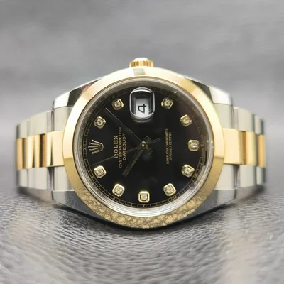 Datejust 41 Rolesor Yellow Smooth / Oyster / Black - Diamond
