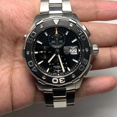 Aquaracer 500M Calibre 16 44 Stainless Steel / Black / Bracelet