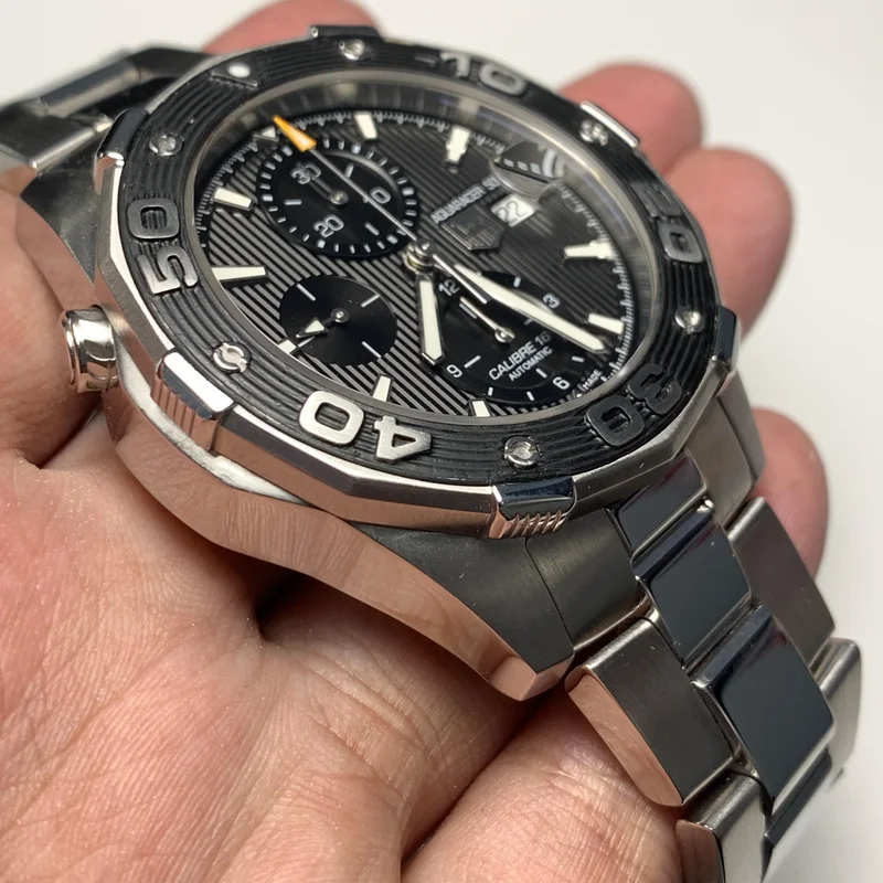 Thumb Aquaracer 500M Calibre 16 44 Stainless Steel / Black / Bracelet