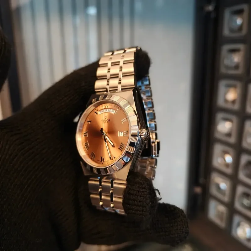 Thumb Royal Day-Date 41 Stainless Steel / Salmon - Roman