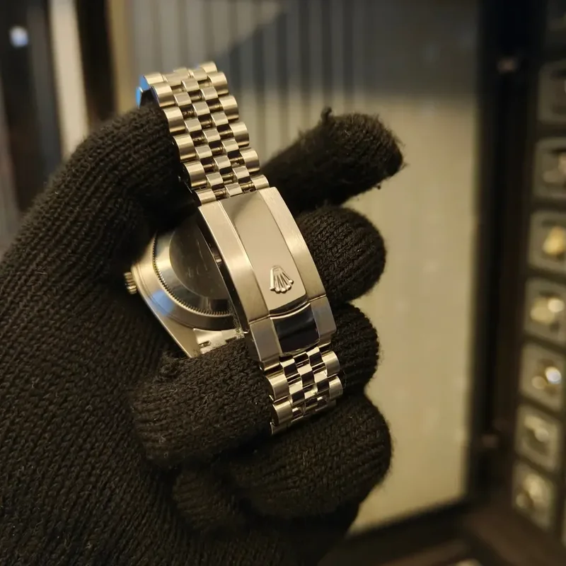 Thumb Datejust 41 Stainless Steel - Fluted / Green / Jubilee