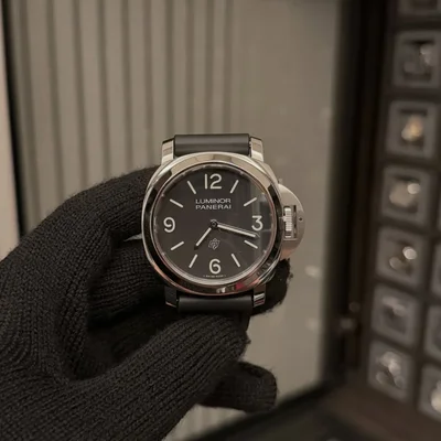 Luminor Base 44 Logo 3 Days Stainless Steel / Black