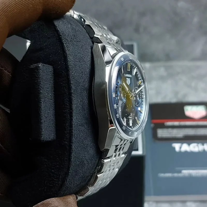 Thumb Carrera Chronograph Glass Box Stainless Steel / Blue