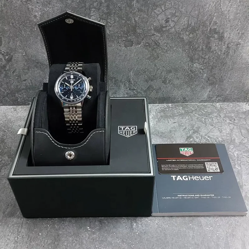 Thumb Carrera Chronograph Glass Box Stainless Steel / Blue