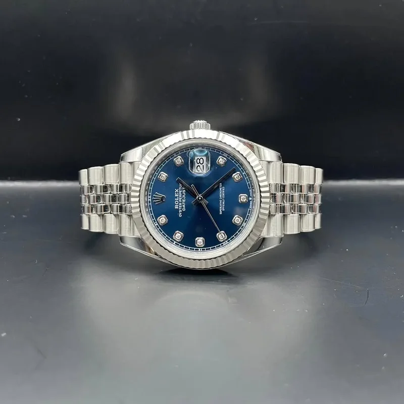 Datejust 41 Stainless Steel Fluted / Jubilee / Blue - Diamond