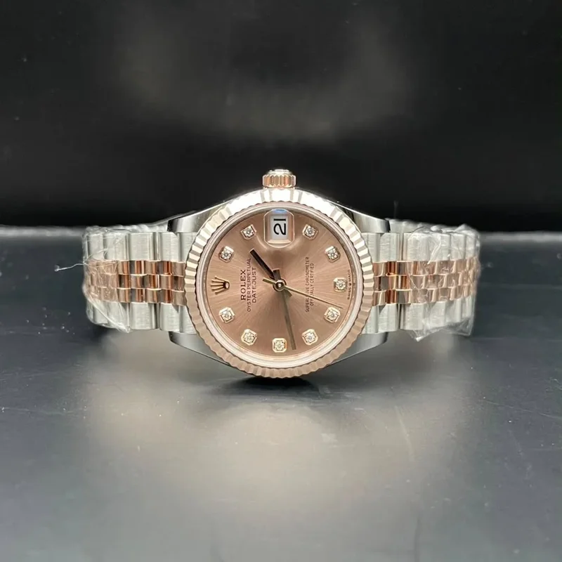 Datejust 31 Stainless Steel/ Rose Gold / Fluted / Rose - Diamond / Jubilee