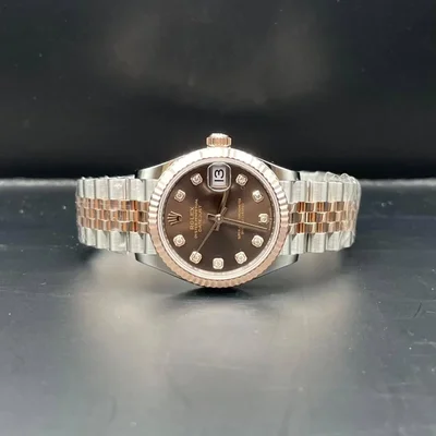Datejust 31 Stainless Steel/ Rose Gold / Fluted / Chocolate - Diamond / Jubilee