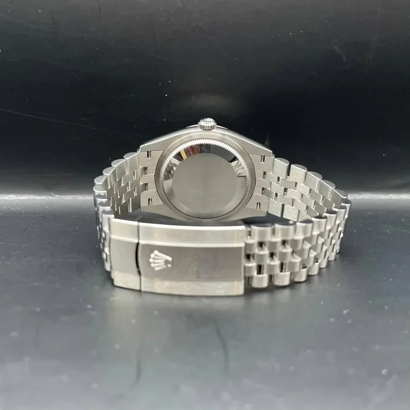 Thumb Datejust 36 Stainless Steel / Fluted / Black / Jubilee