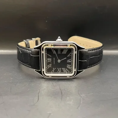 Santos Dumont Stainless Steel / Black Lacquer