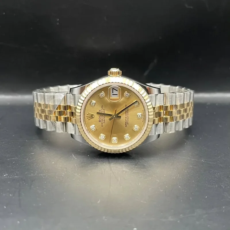 Datejust 31 Stainless Steel / Yellow Gold / Fluted / Champagne - Diamond / Jubilee