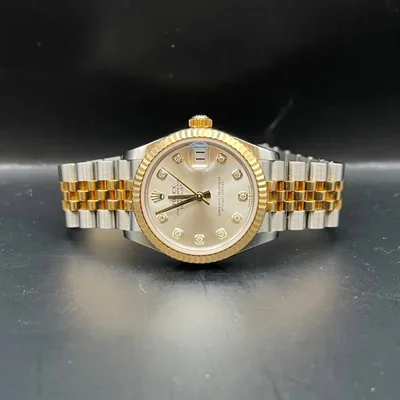 Datejust 31 Stainless Steel / Yellow Gold / Fluted / Silver - Diamond / Jubilee