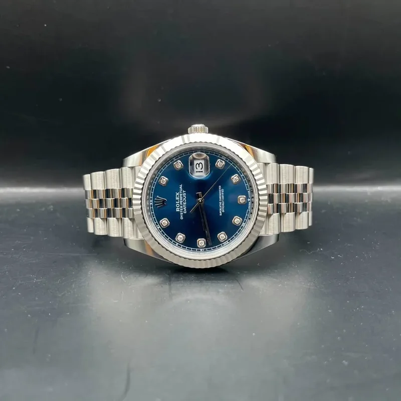 Datejust 41 Stainless Steel Fluted / Jubilee  / Blue - Diamond