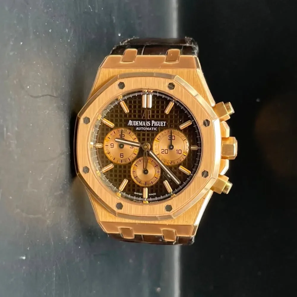 Royal Oak Chronograph 41 Pink Gold / Brown / Alligator