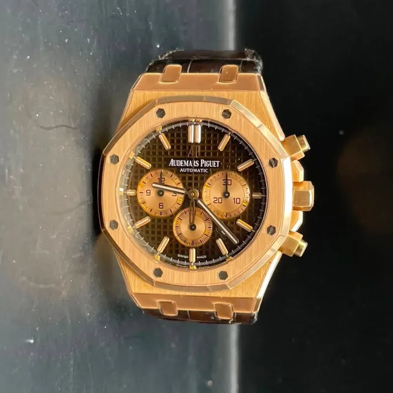 Royal Oak Chronograph 41 Pink Gold / Brown / Alligator