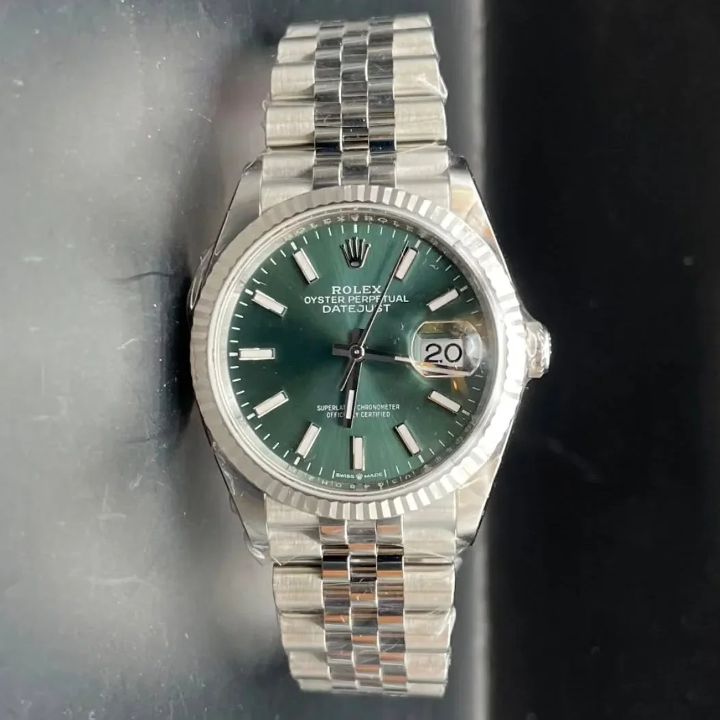 Datejust 36 Stainless Steel / Fluted / Green / Jubilee