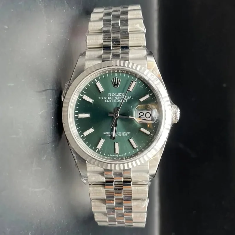 Datejust 36 Stainless Steel / Fluted / Green / Jubilee