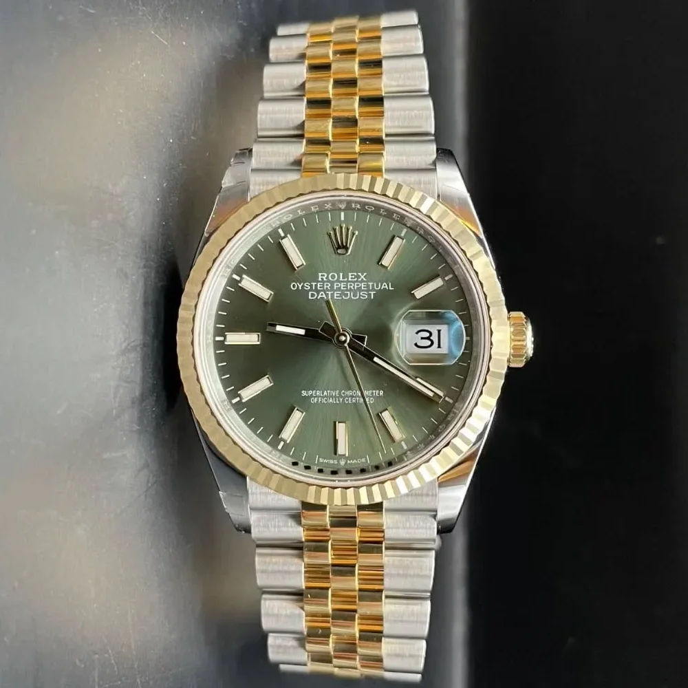 Datejust 36 Stainless Steel  - Yellow Gold - Fluted / Olive / Jubilee