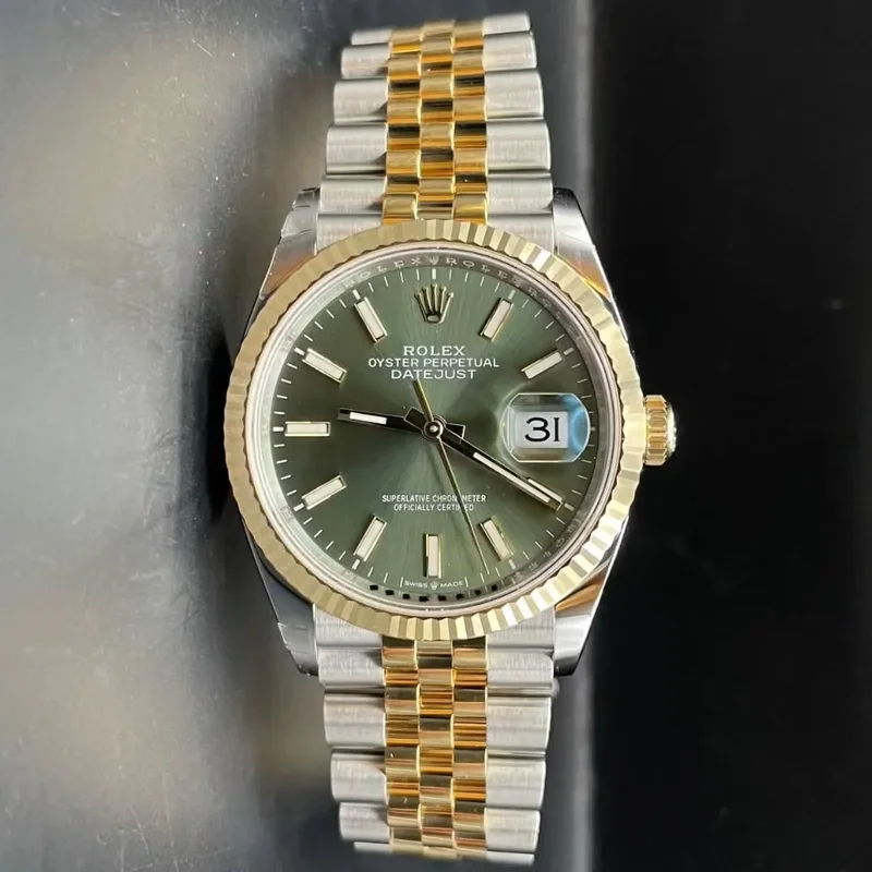 Datejust 36 Stainless Steel  - Yellow Gold - Fluted / Olive / Jubilee