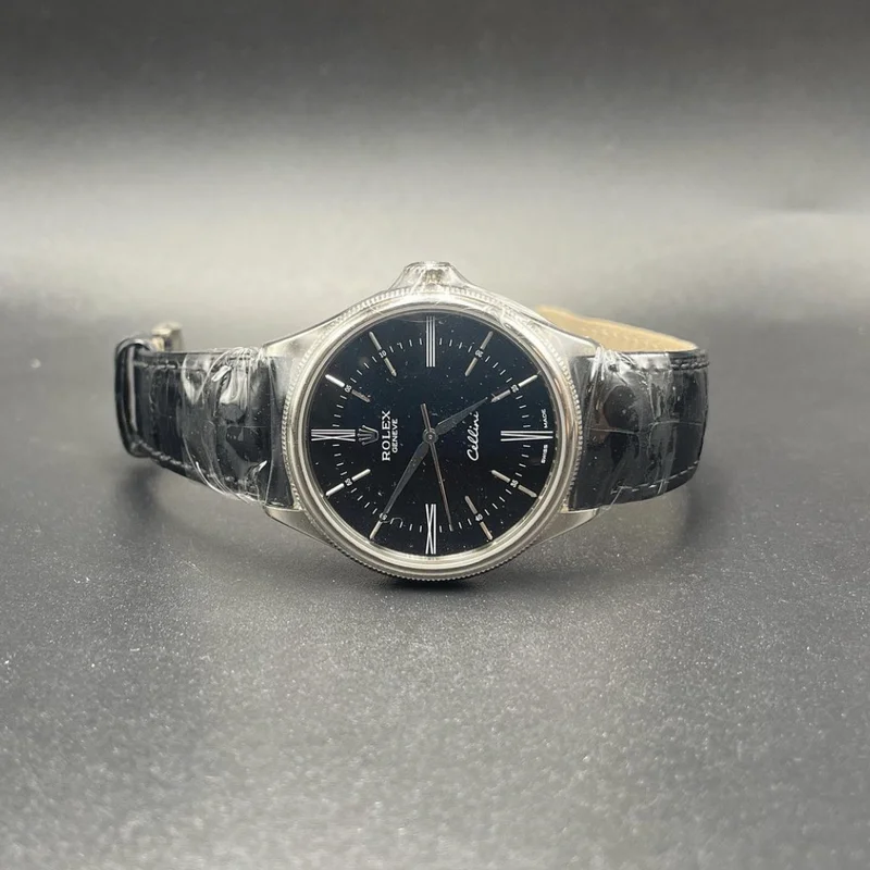 Thumb Cellini Time White Gold / Black / Alligator Black