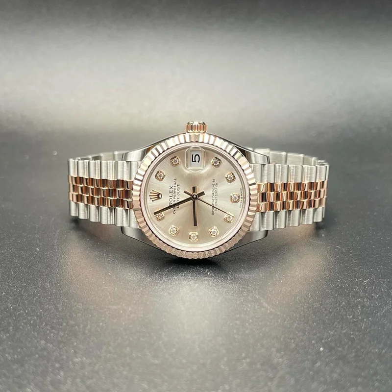 Thumb Datejust 31 Stainless Steel/ Rose Gold / Fluted / Silver - Diamond / Jubilee