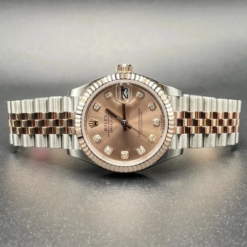 Datejust 31 Stainless Steel/ Rose Gold / Fluted / Rose - Diamond / Jubilee