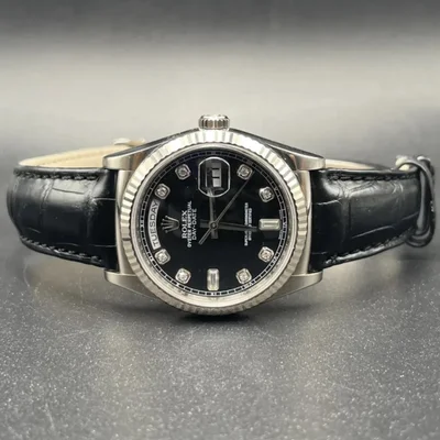 Day-Date 36 White Gold / Diamond / Strap / Black