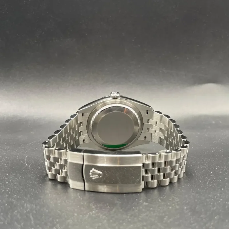 Thumb Datejust 36 Stainless Steel / Fluted / Aubergine Roman-Diamonds / Jubilee