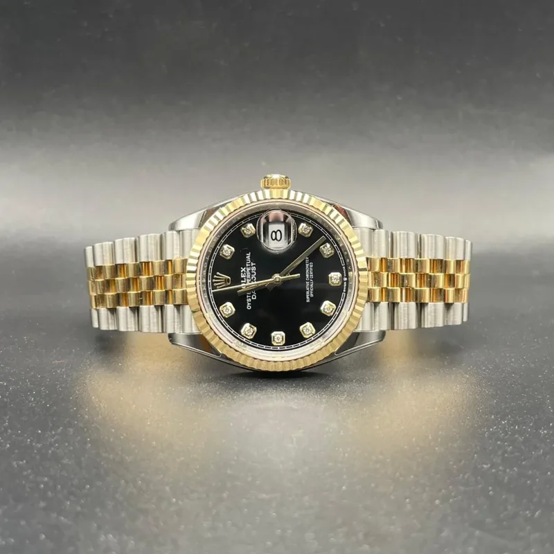 Datejust 36 Stainless Steel / Yellow Gold / Fluted / Black Diamond / Jubilee