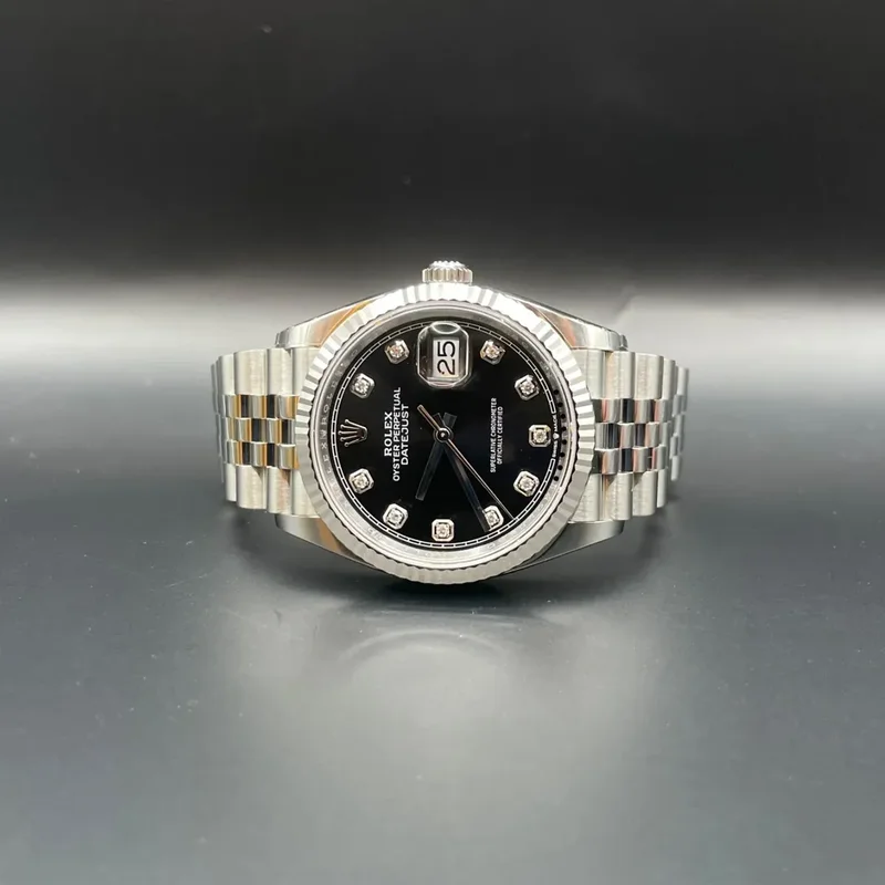 Thumb Datejust 36 Stainless Steel / Fluted / Black-Diamond / Jubilee