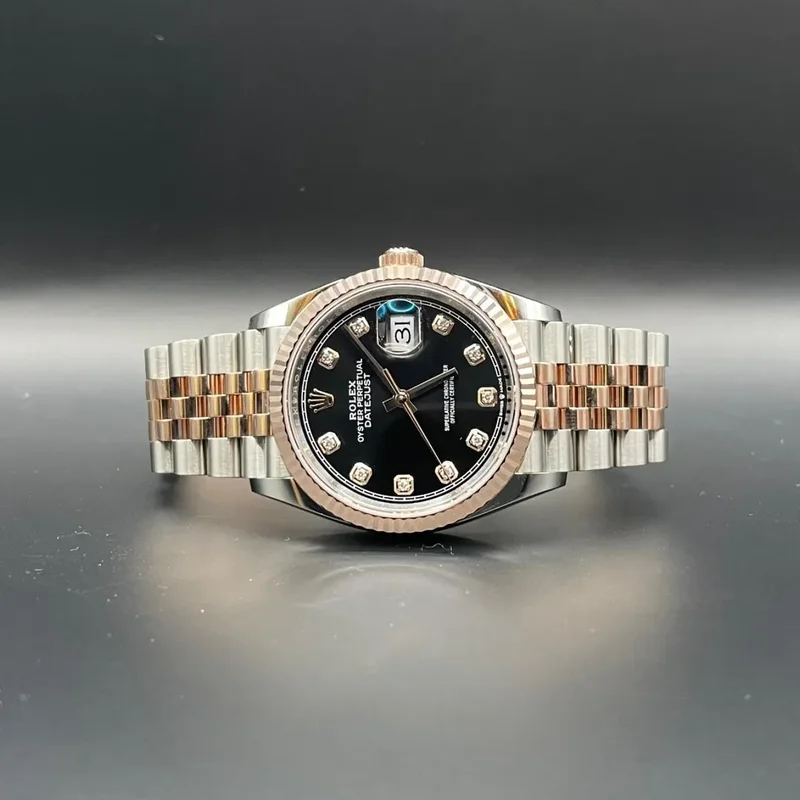 Datejust 36 Stainless Steel / Everose / Fluted / Black Diamond / Jubilee