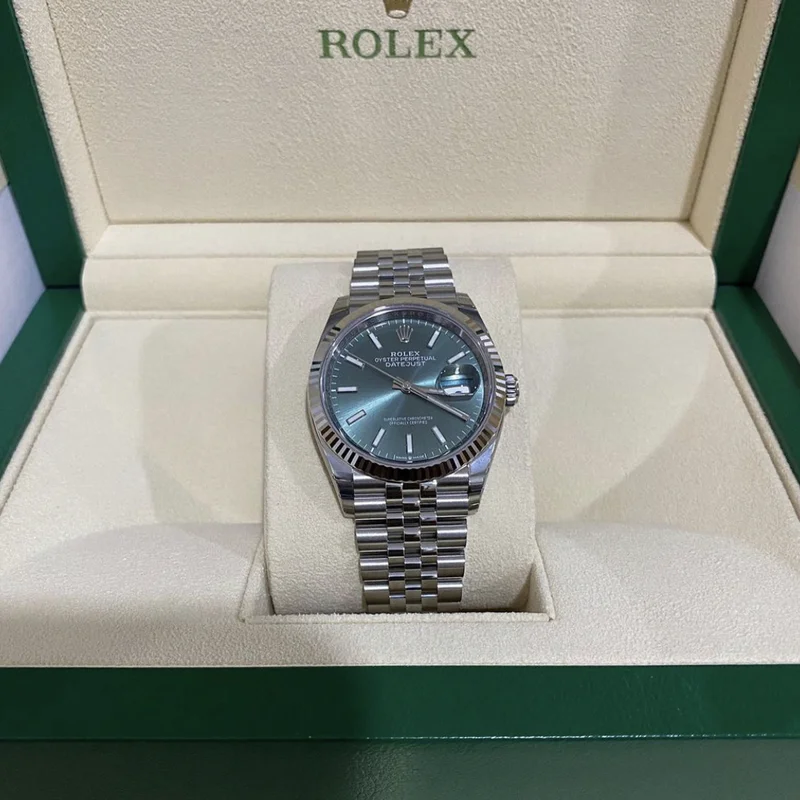 Datejust 36 Stainless Steel / Fluted / Green / Jubilee