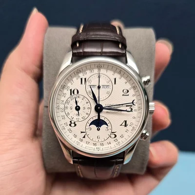 Master Collection 40 Chronograph Calendar Stainless Steel / Silver / Alligator