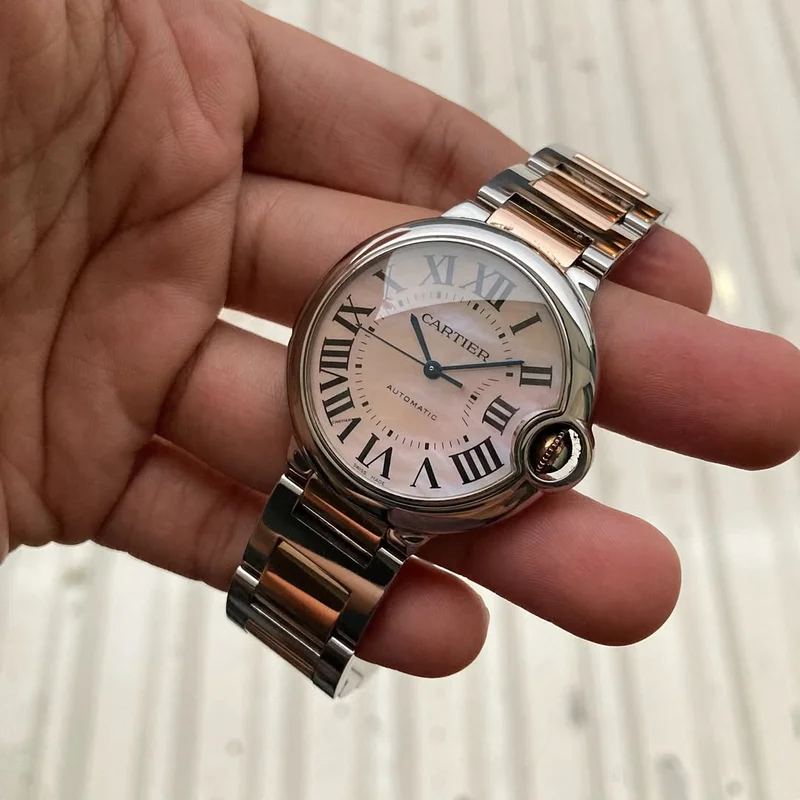 Ballon Blue de Cartier 36 Automatic Stainless Steel / Pink Gold / Mother of Pearl / Bracelet