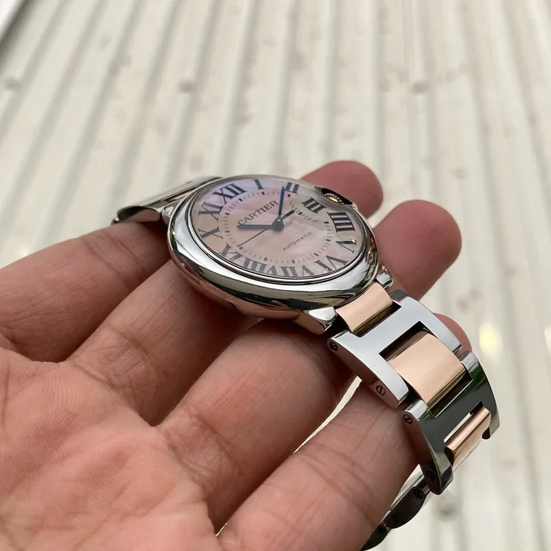 Thumb Ballon Blue de Cartier 36 Automatic Stainless Steel / Pink Gold / Mother of Pearl / Bracelet