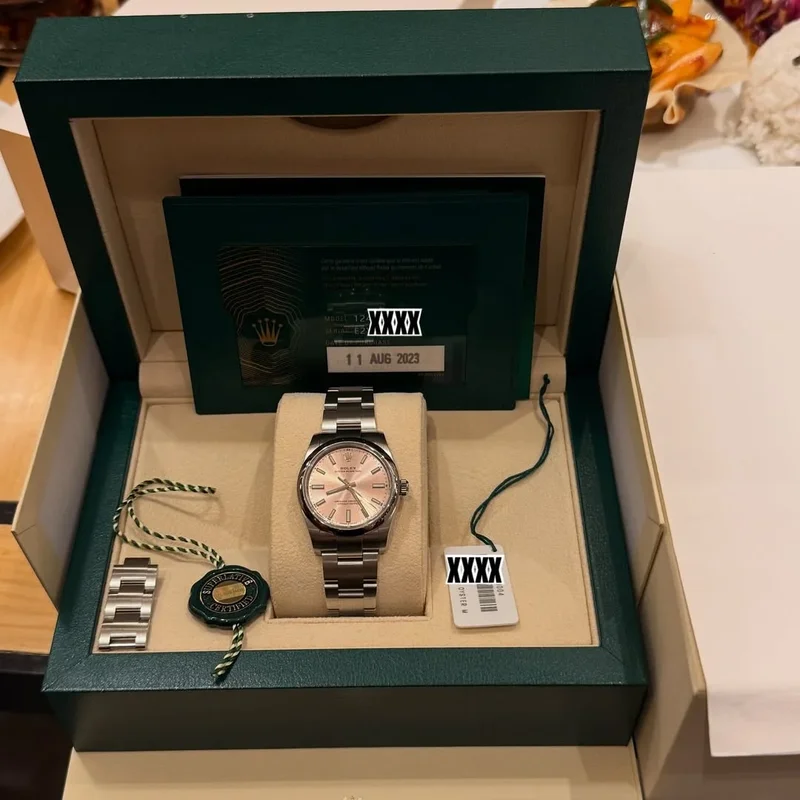 Thumb Oyster Perpetual 34 Stainless Steel / Pink