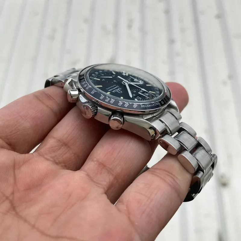 Thumb Speedmaster Day Date 40 Stainless Steel / Black / Bracelet
