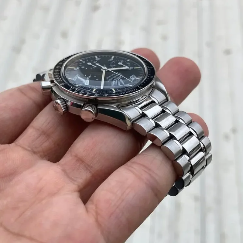 Thumb Speedmaster Reduced Stainless Steel Black Automatic