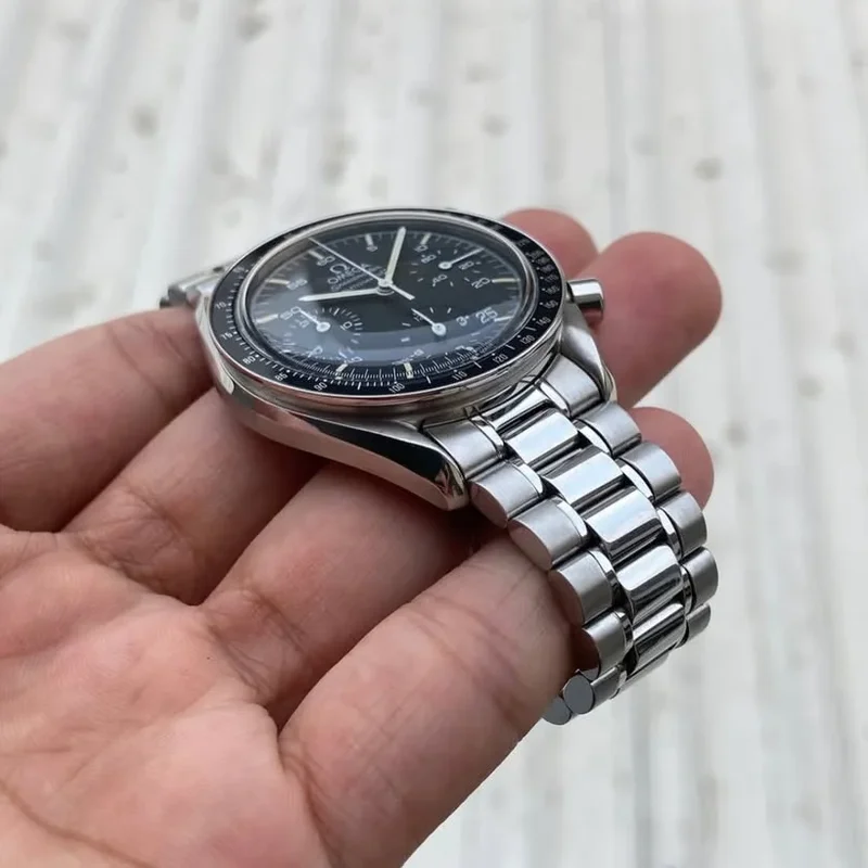 Thumb Speedmaster Reduced Stainless Steel Black Automatic