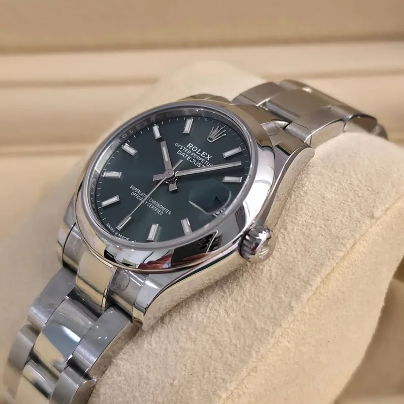 Thumb Datejust 31 Stainless Steel / Oyster / Green