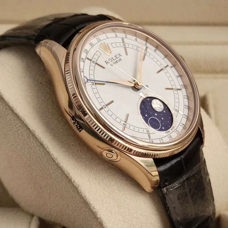 Thumb Cellini Moonphase Everose / White / Alligator