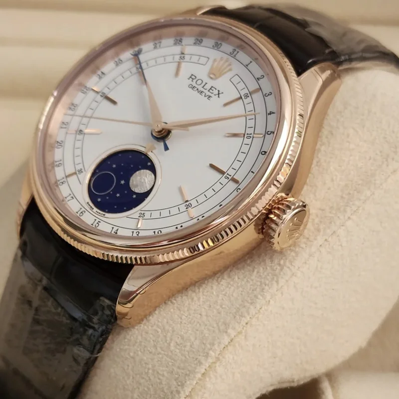Thumb Cellini Moonphase Everose / White / Alligator