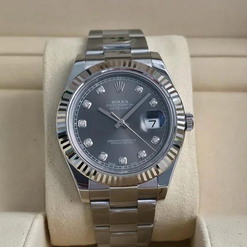 Datejust II Fluted Dark Rhodium Diamond
