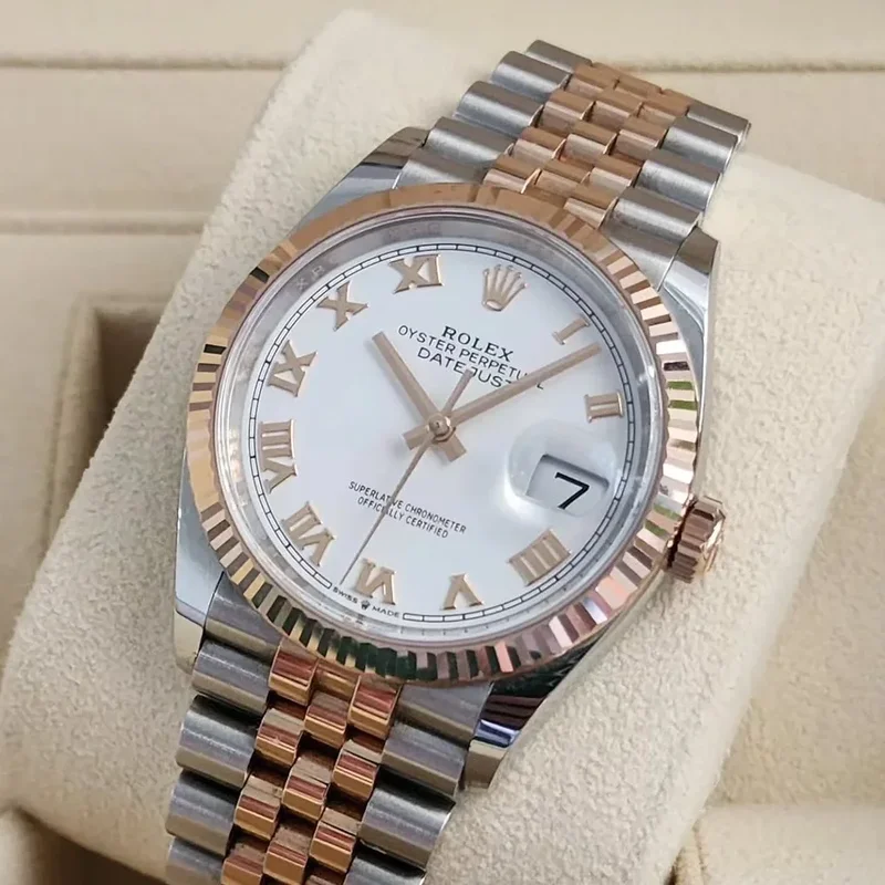 Datejust 36 Stainless Steel / Yellow Gold / Fluted / White Roman / Jubilee