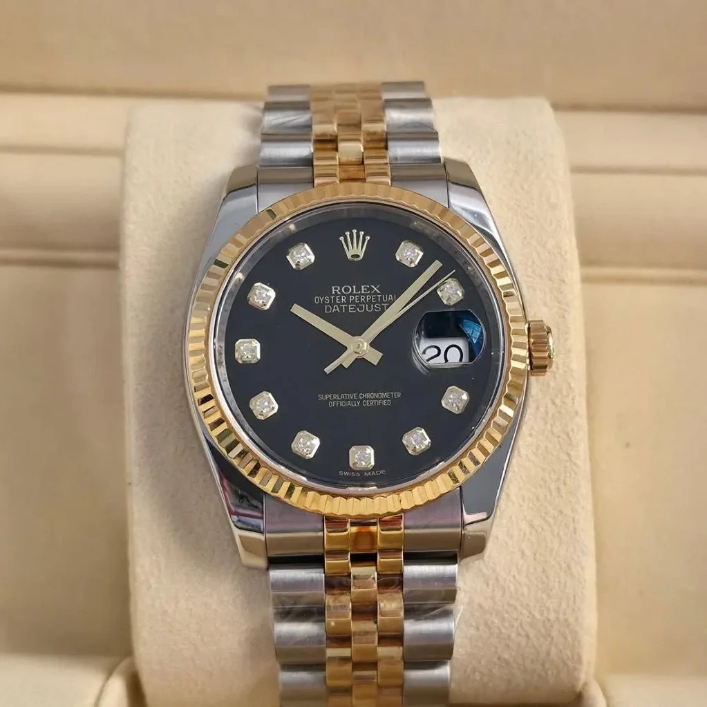 Datejust 36 Rolesor Yellow Fluted / Jubilee / Black Diamond