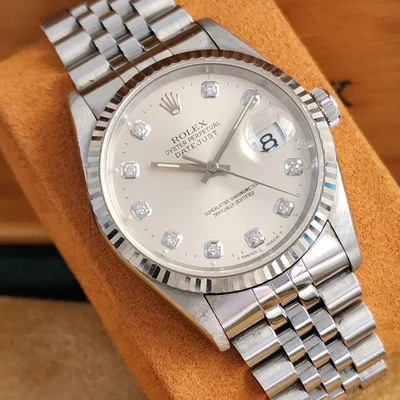 Datejust 36 16234 / White-Computer / Diamond / Stainless Steel