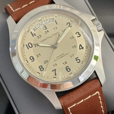 Khaki Field King Auto 40 Stainless Steel / Beige