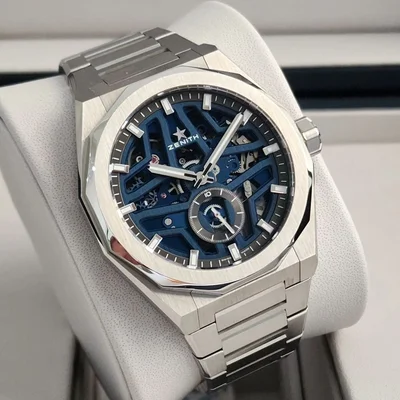 Defy Skyline Skeleton Stainless Steel / Blue