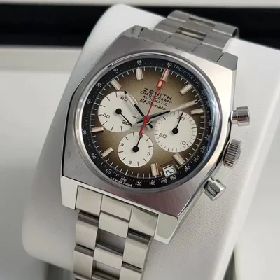El Primero A385 Revival Stainless Steel / Brown / Ladder Bracelet